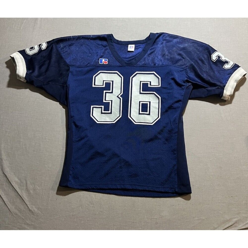 Vintage Russell Athletic '90s Penn State Mesh Football Jersey XL Blue USA